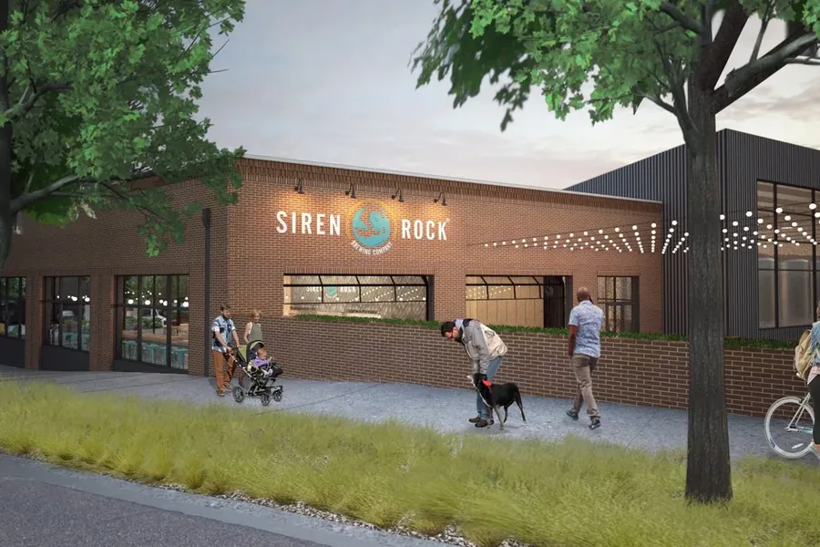 The Siren Rock brewery exterior concept rendering